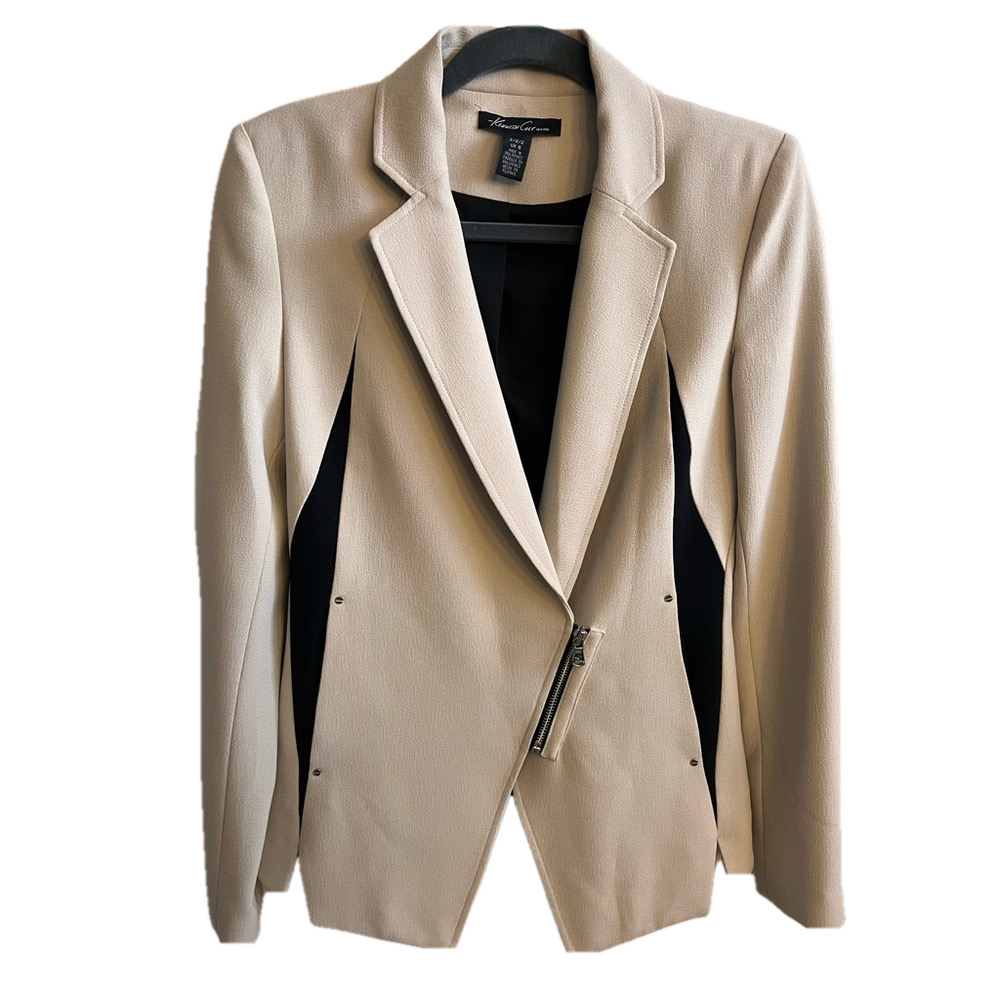 Kenneth Cole colourblock half zip blazer size 6